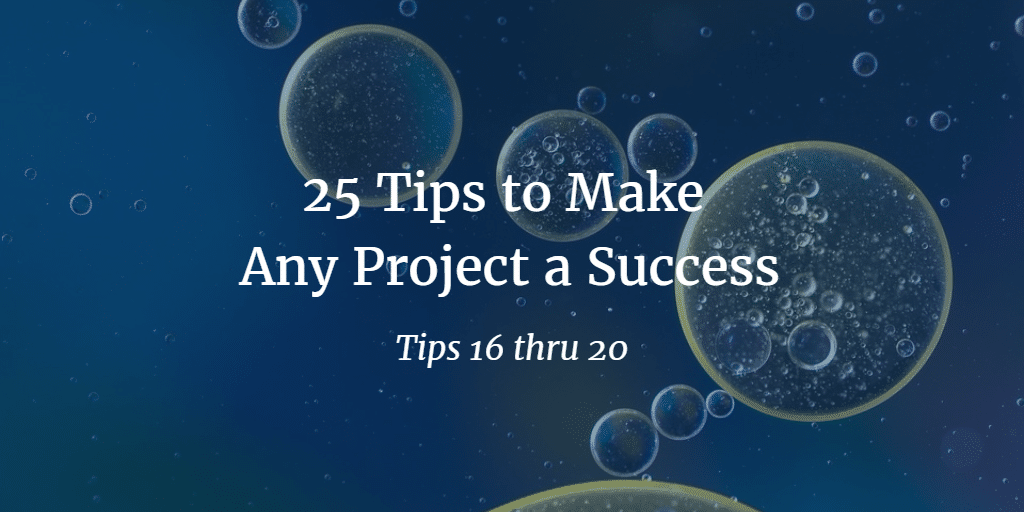 25 tips to make any project a success tip 16-20